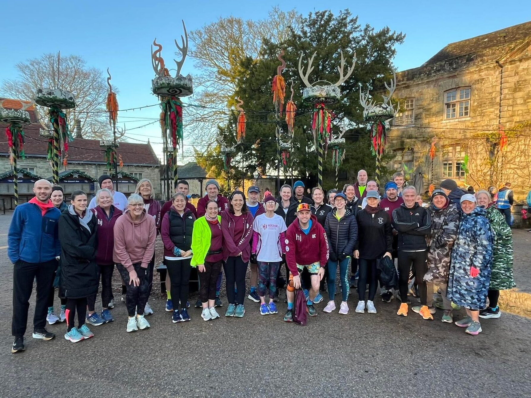 A large group of runners