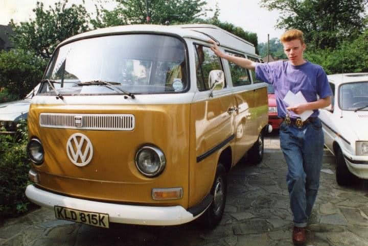 Simon Perkins next to VW Campervan
